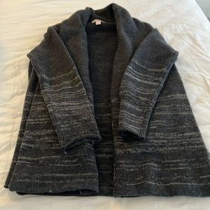 Forever 21 Ombre Stripe Gray Charcoal Knit Cardigan Women's Size large